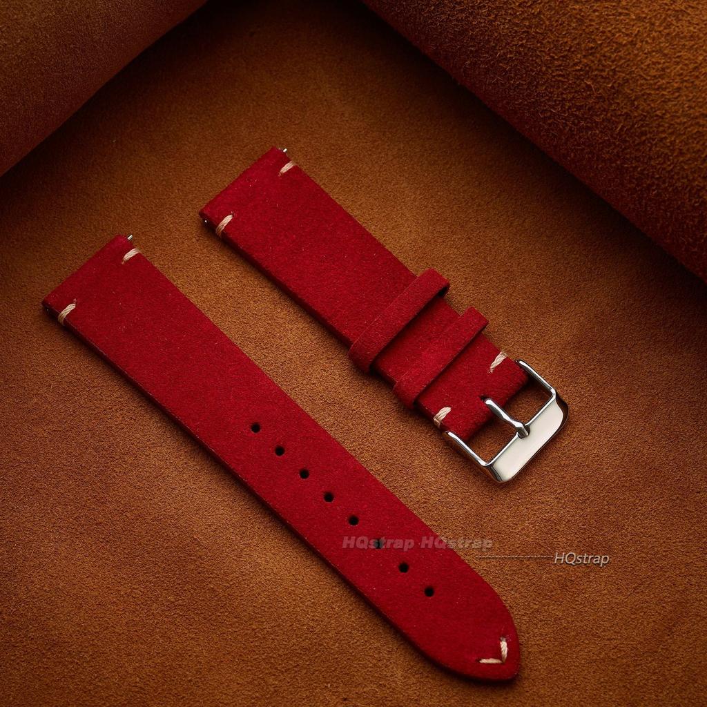 Wildleder Echts Leder Uhrenarmband 16mm 18mm 20mm 22mm für Seiko Schnellwechsel Vintage Handgemachtes Band Hohe Qualität Uhrenarmband