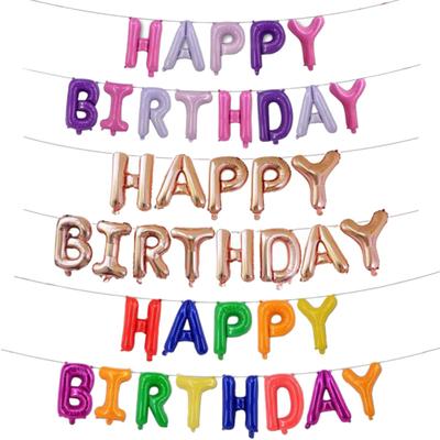 16inch Happy Birthday Letter Aluminum Foil Balloons Decoration Party Supplies
