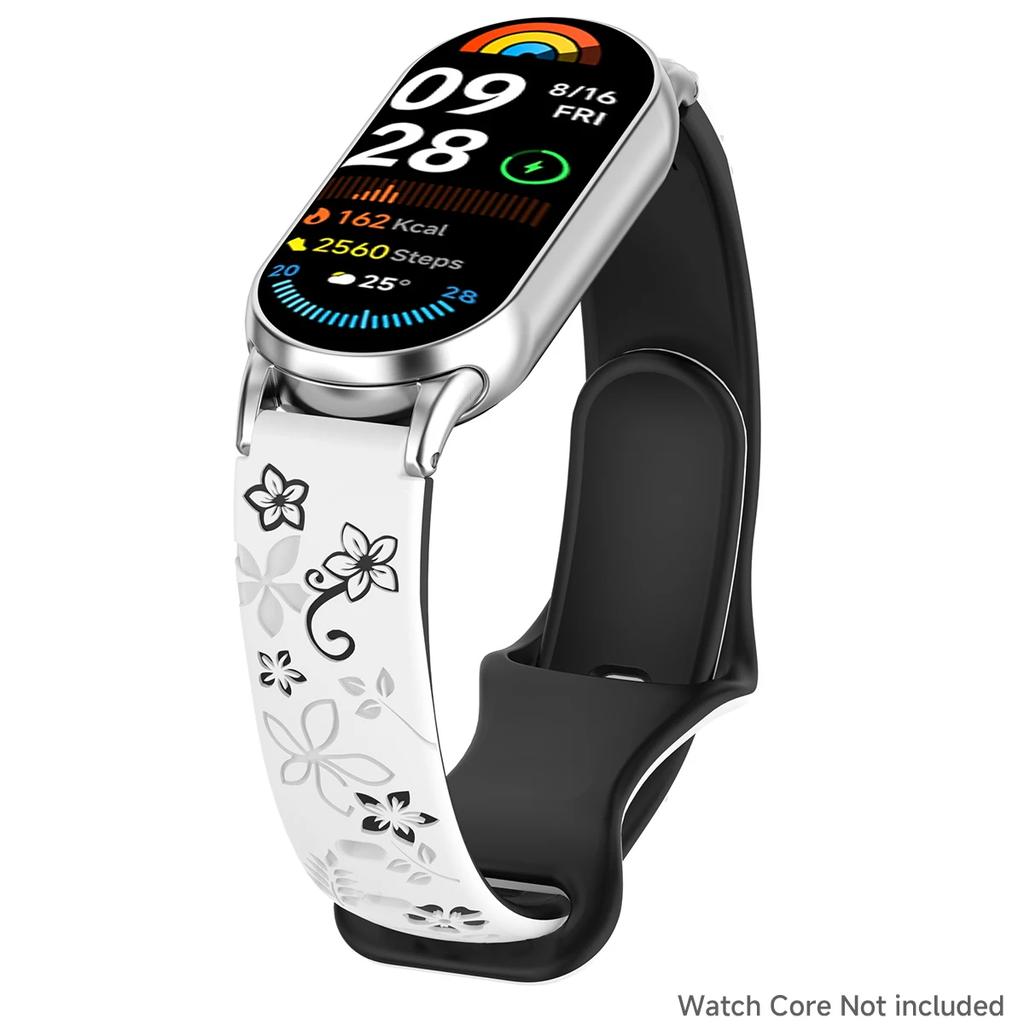 Engraved Band Strap For Mi Band 8 Xiaomi Silicone Strap for Xiaomi Band 8 Original Strap for Mi Band 9 Replacement Bracelet Mi 8