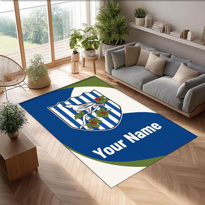 West Bromwich Albion FC Printed Crystal Velvet Rug Non‑Slip Crystal Velvet Carpet For Sofa Bedroom Indoor Home Decoration
