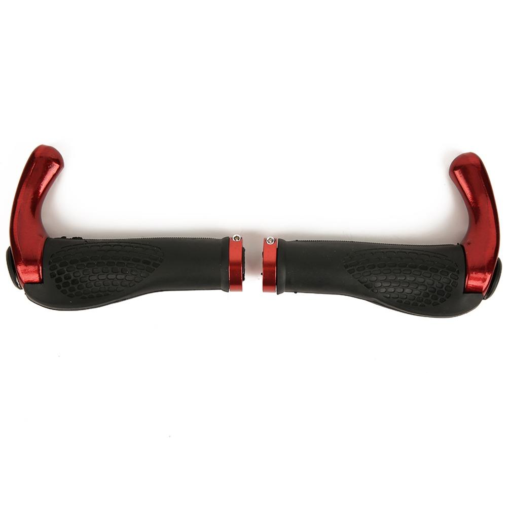 

1 Pair Ergonomic Bicycle Handlebar Cover Non-Slip Aluminum Alloy + Rubber Handlebar Grip Shock Absorption Lightweight червоний