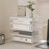 Modern Clear Acrylic Desktop Organizer Set Transparent Multipurpose File Holder Office Supply Storage Box Desk Shelf Display