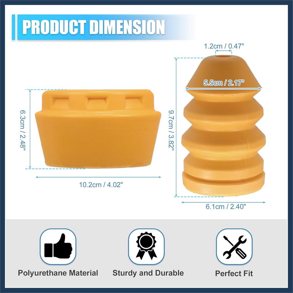 Front Upper Jounce Bumper Kit,Front Bump Stop,Jounce Shock Bumper Stop Replacement for Jeep Liberty KJ 2002-2007 52088705AB 52088684AB Pack of 4