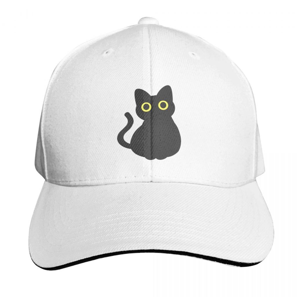 Cute Black Cat with Big Yellow Eyes Baseball Cap Fishing cap GentleUnisex Hat Hat Unisex sailor cap for Unisex Golf Wear Unisex Womens