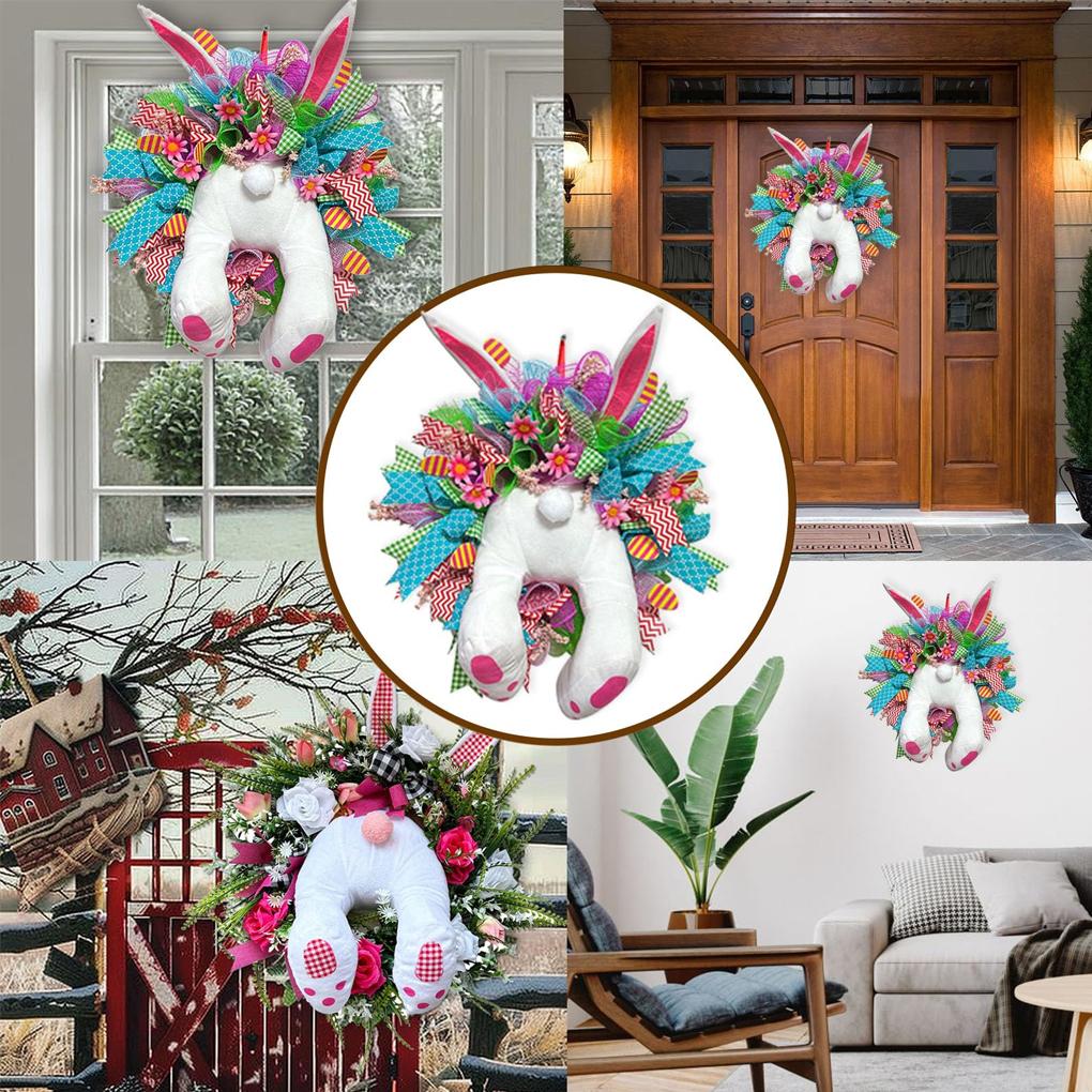 Easter Bunny Wreath Cute Spring Decoration For Door Easter Wreaths For Front Door Easter Decorations
