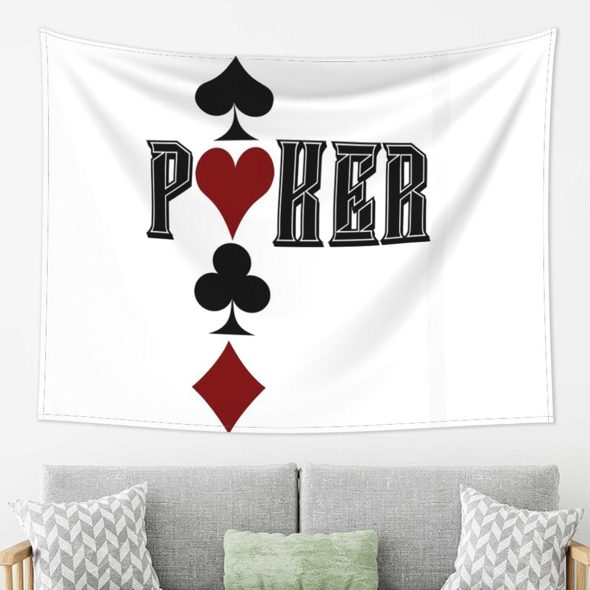 

Poker Game Cards Tapestry Wall Hanging Aesthetic Home Decoration Tapestries for Dorm Room 74x94cm(29x37in)