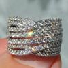 Wind Ring Woman, Shining Light Luxury High-End Jewelry, Temperament Internet Celebrity Style Cross Design
