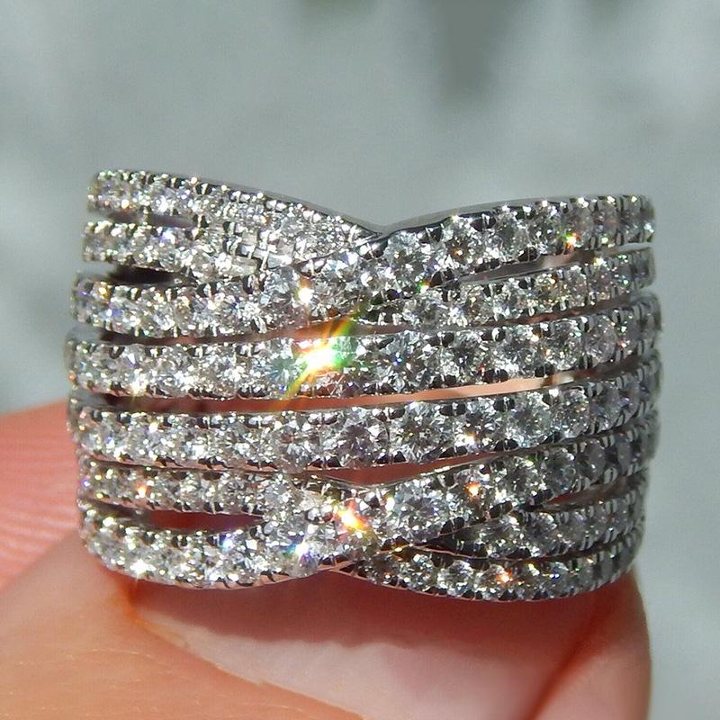 Wind Ring Woman, Shining Light Luxury High-End Jewelry, Temperament Internet Celebrity Style Cross Design