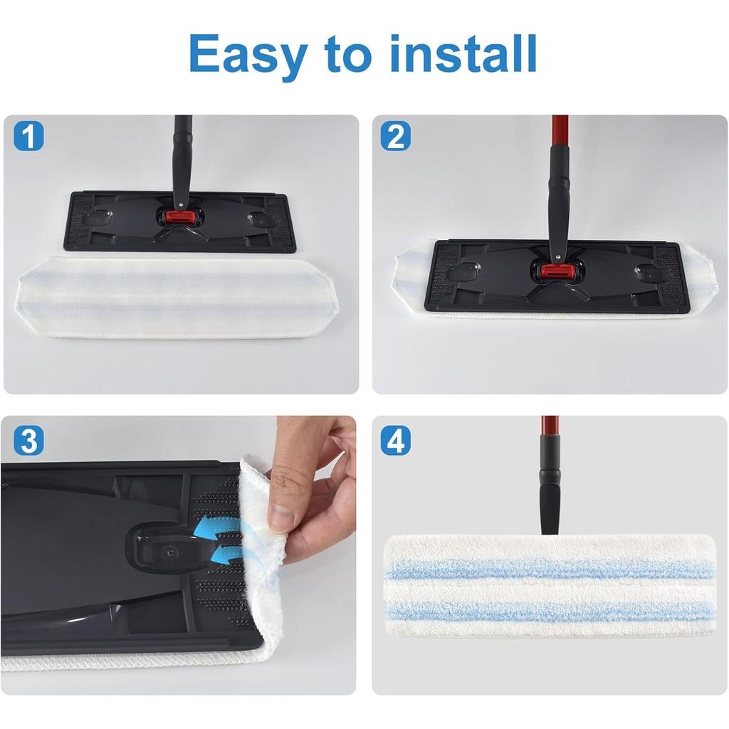 8 Pack Mop Pads Replacements Compatible with O Cedar/Vileda H2prO Flat Mop System Microfiber Mop Refills for O cedar/Vileda H2pro Flat