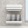 Dish Drying Rack 304 Stainless Steel Wall Mounted Kitchen Organizer Drain Holder Plate Storage Shelf Sink Drainer Cutlery Box