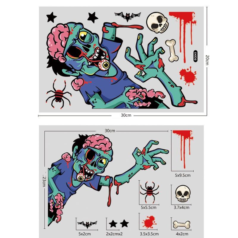 1 Pc Halloween Party Sticker  Ghost Spider Pumpkin Skeleton Sticker for DIY Decroate Window Static Electricity Sticker