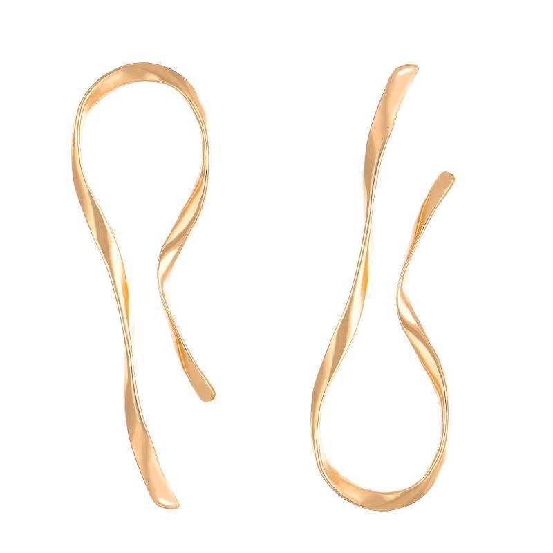 Gold Plated Hypoallergenic Geometric Dangle Earrings 1 Pair Irregular Design for Women Outdoor Travel Wear