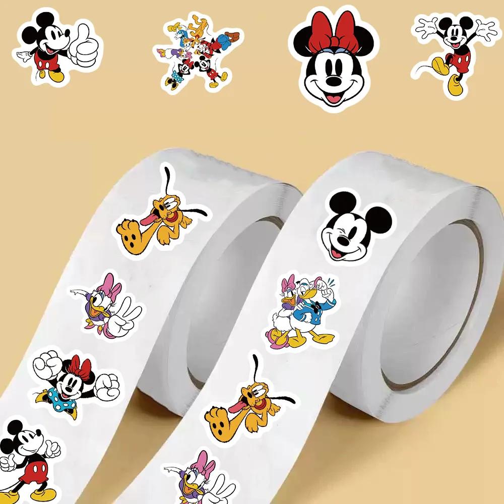 500pcs/roll Disney Movie Mickey Mouse and Donald Duck Stickers Cartoon Skateboard Laptop Notebook Luggage Waterproof Decal