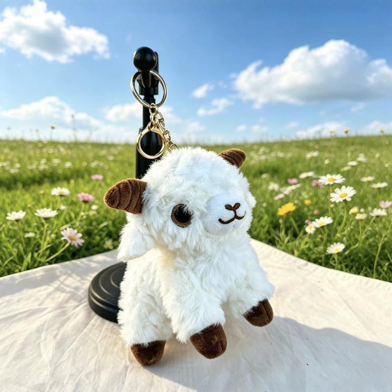Soft Plush White Lamb Stuffed Animal  Fluffy Cute Toy Ideal Birthday Gift for Kids Bedroom Sofa Decor