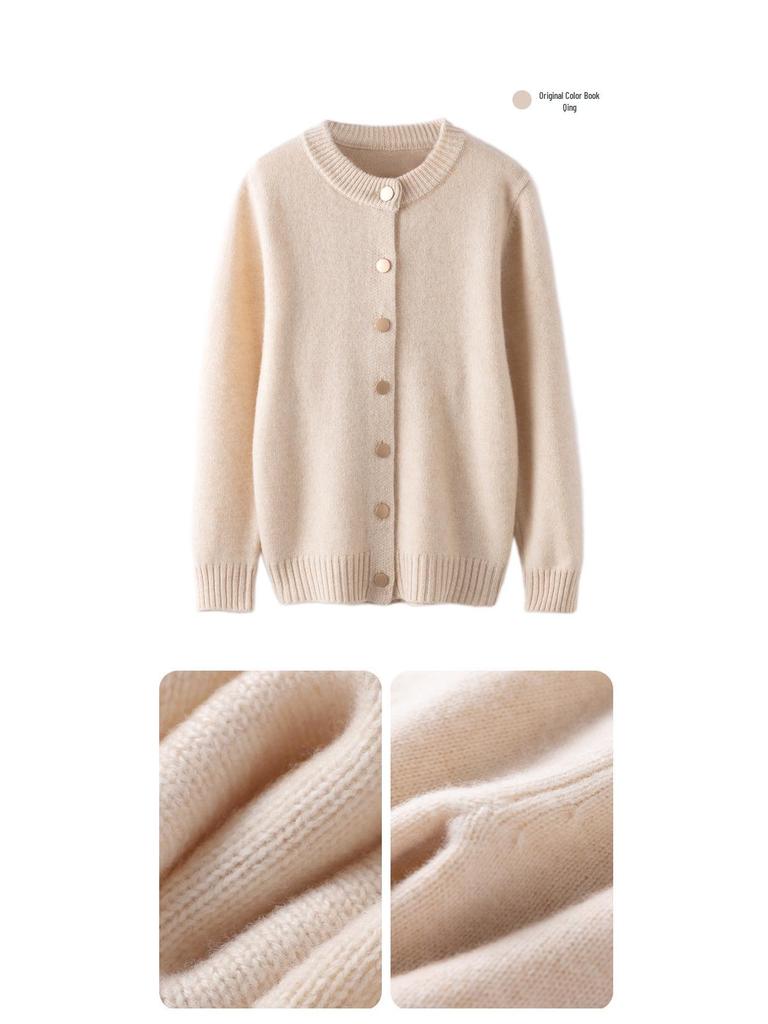 Neuer Unisex Kinder Strickcardigan aus dicker Wolle - Einfarbig, Bequemer Flachstrickpullover für Herbst & Winter