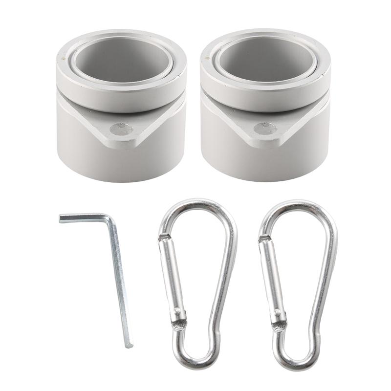 Good-2 Pcs Flag Pole Rings Anti Wrap Flag Pole Clips Swivels 360° Rotating Flagpole Flag Mounting Rings