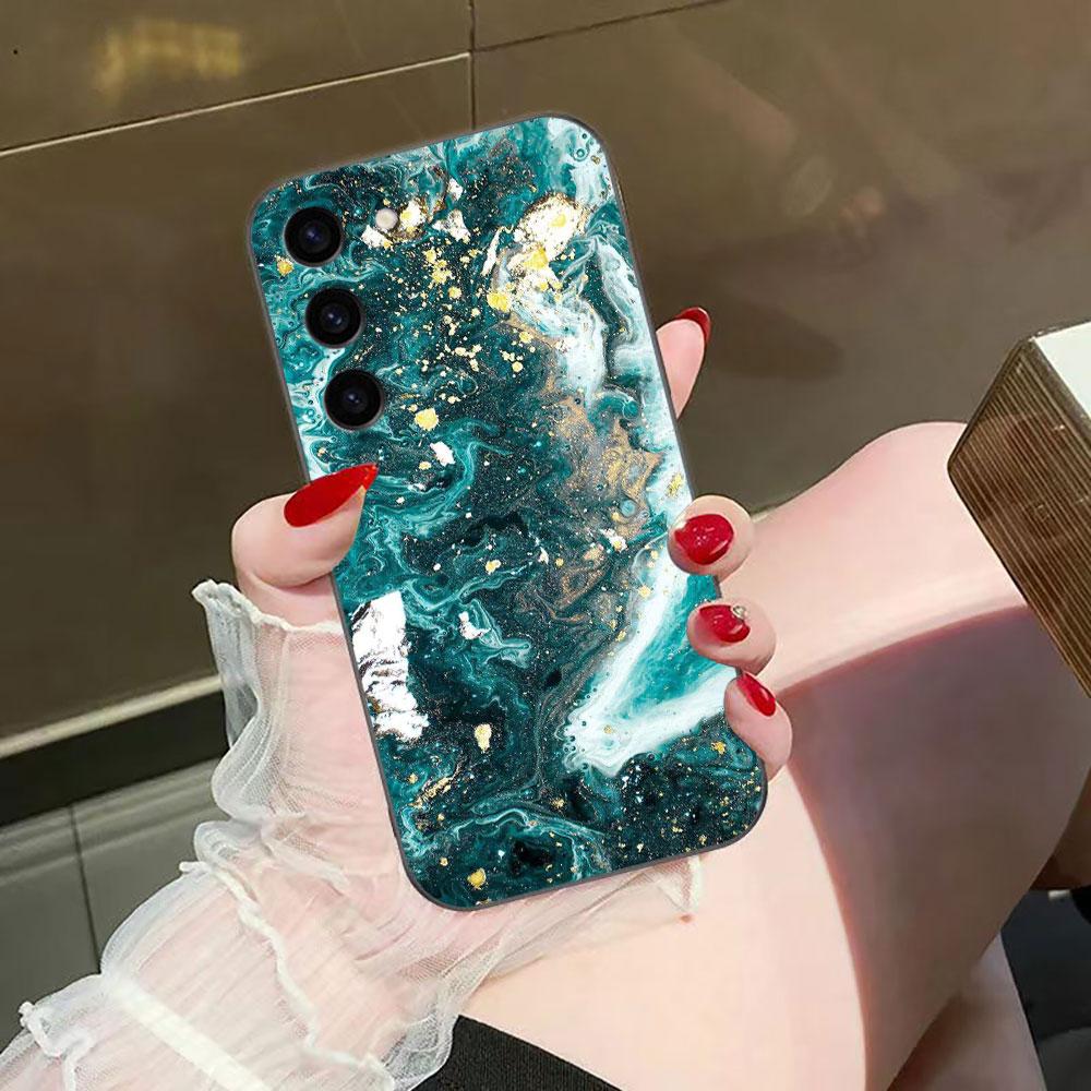 Watercolor Painting Marble Phone Case For Samsung Galaxy S26 S25 EDGE S24 S23 S22 S21 S20 FE S10 Ultra PLUS LITE DIY Case Cover
