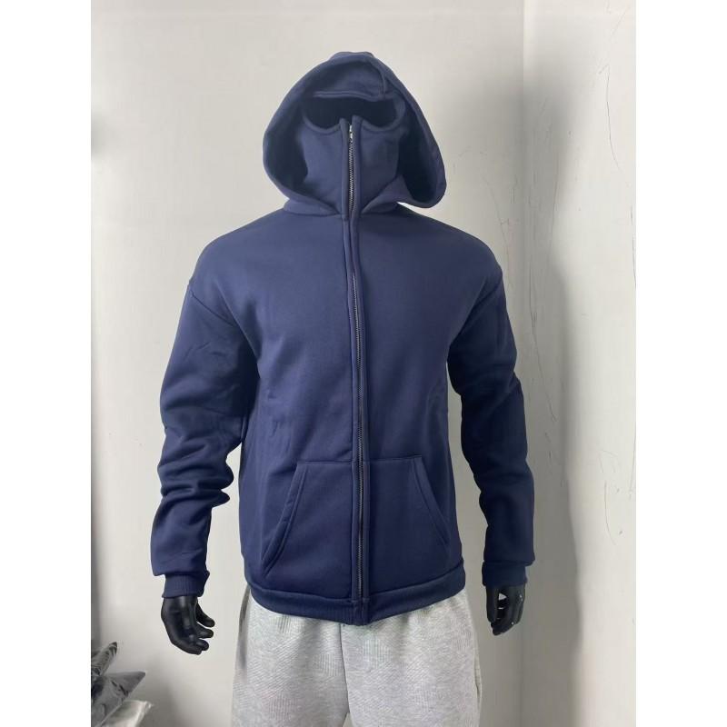 Mens Oversized Hooded Sweatshirt With Double-Layer Hood Fleece-Lined Zip-Up Pullover Fall