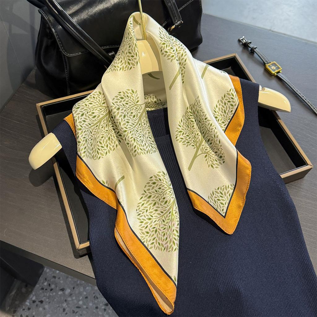 New 100% Natural Real Silk Scarf Women Bandana Square Scarves Wrap Kerchief Mulberry Fashion Luxury High Quality Hijab Sjaal