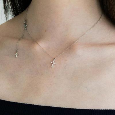 Colier Două Cruci Pearlymore_PM24N004SS