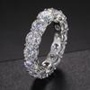 Color Moissanite Row Ring 925 Sterling Silver Diamond Wedding Band Rings for Women Certified Fine Jewelry Gift Houtros