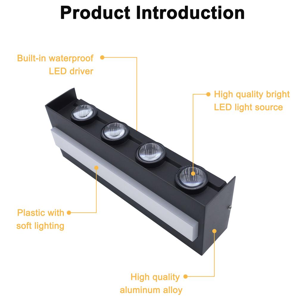 Modern New LED Outdoor Aluminum Wall Lamp Waterproof Porch Garden Balcony Wall Lamp Indoor and Outdoor Light