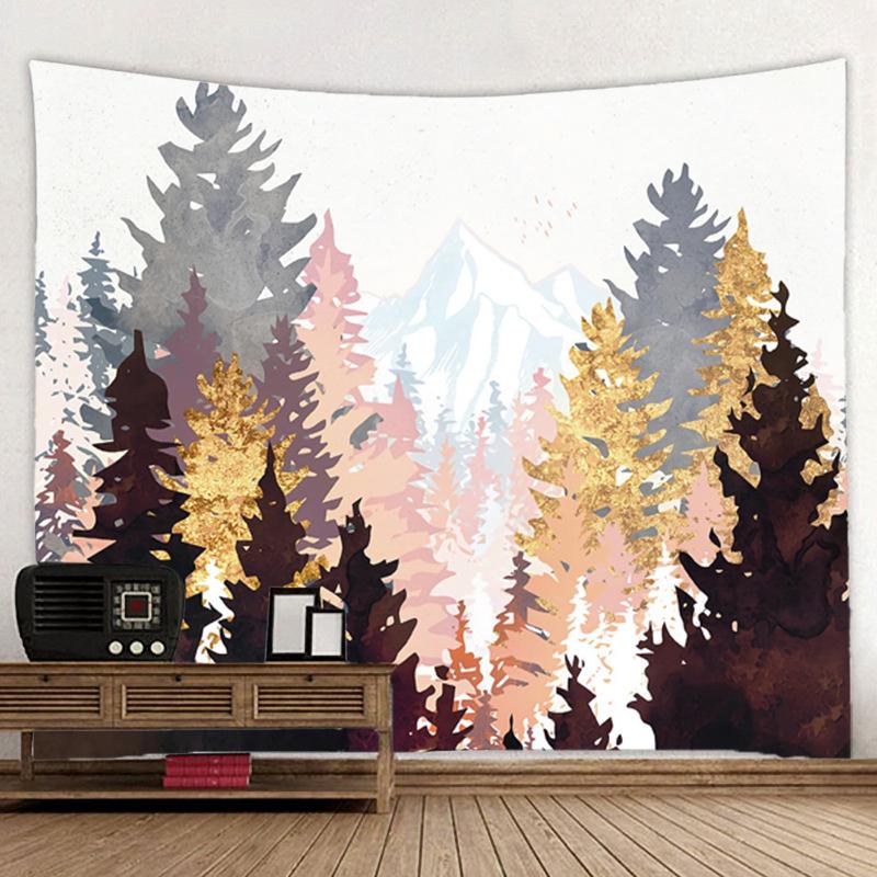 Schöne Landschaft Tapisserie 3D Wald Wasserfall Landschaft Wandbehang Hause Hintergrund Tuch Dekor Garten Poster für Außerhalb