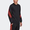 Adidas M FI 3S Color Block Three Stripe Sports Crew Neck Long Sleeve Sweatshirt Men Sweatshirt Black H46542