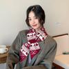Korean Style Women Scarf Deer Woolen Neckerchiefs Casual Winter Knitted Scarves  Gifts