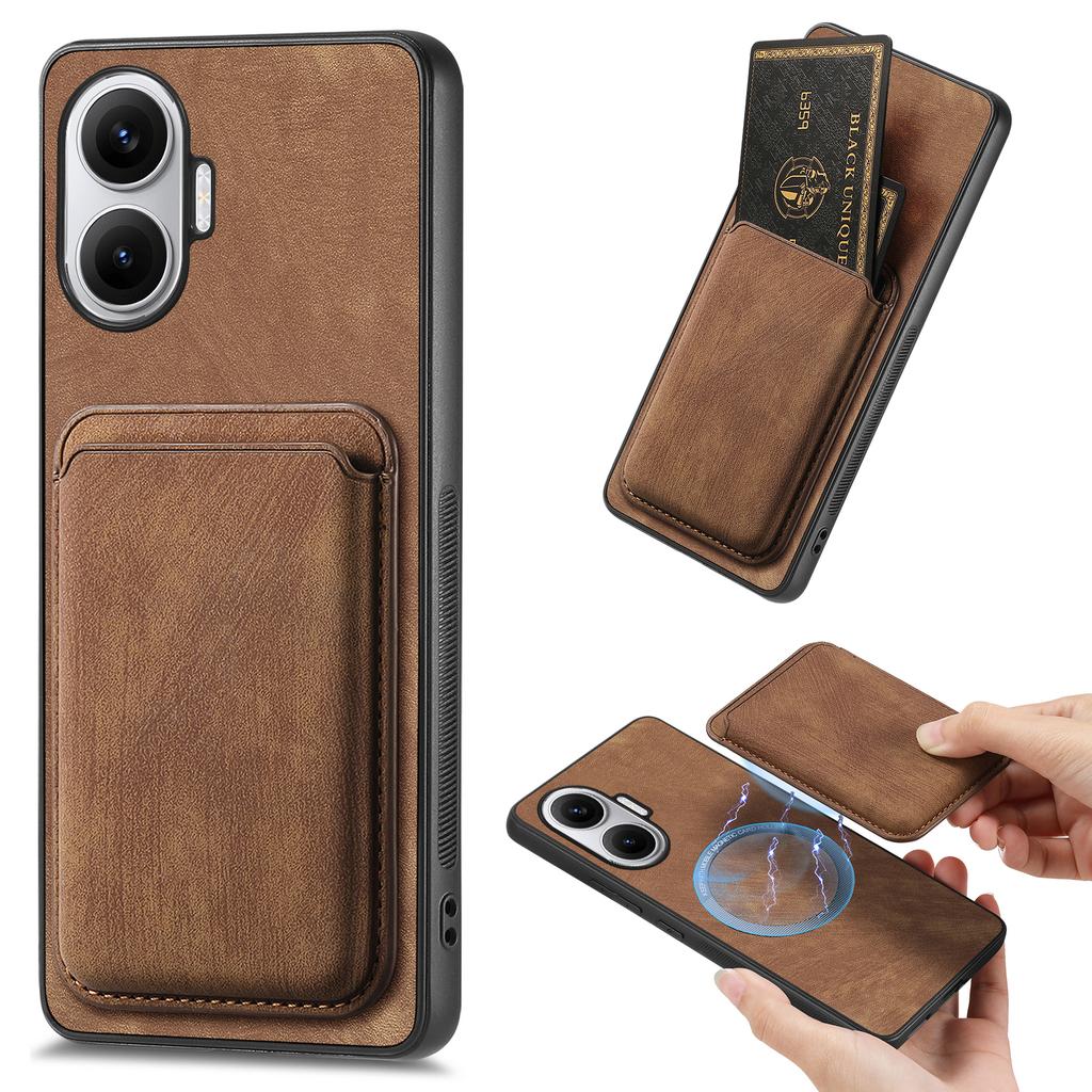 For Xiaomi Redmi Turbo 4 Pro 5G Magnetic Case Leather Back Cover with Detachable Card Holder