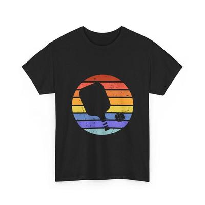 Pickleball Silhouette Retro Vintage Schläger Ball T-Shirt