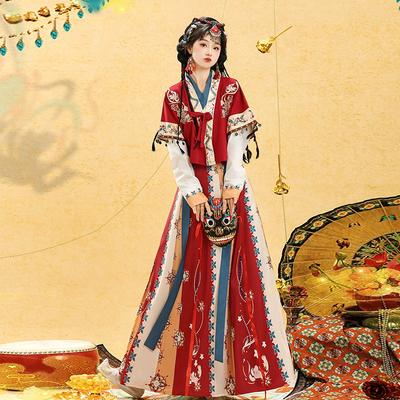 Chinese Tang Dynasty Style Tang Dynasty Hanfu Suit For Women, Waist-length One-piece Skirt, Daily Suit