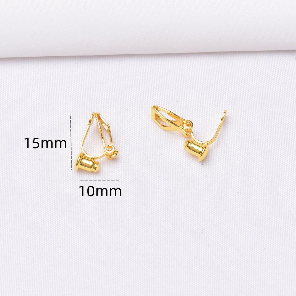 10 Stück farbechte, mit 18 Karat Gold umwickelte Ohrclips, Ohrnadeln, Ohrclips, Konverter, Dreiecksclips, DIY, Zubehör.