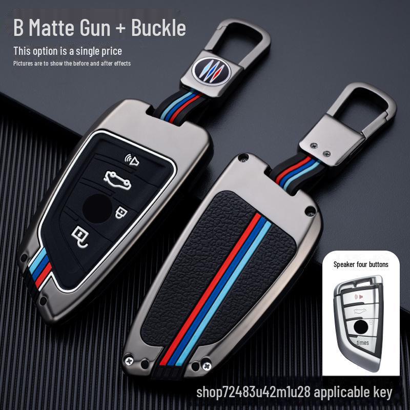 BMW 5 Series Key Cover for 530, 525, 325li - Metal Shell with Buckle