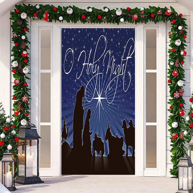 Christmas Door Tapestry: Hanging Cloth Decoration for Festivals & Parties