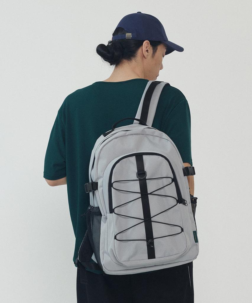 Analog Mood Flap String Utility Backpack (Grey)