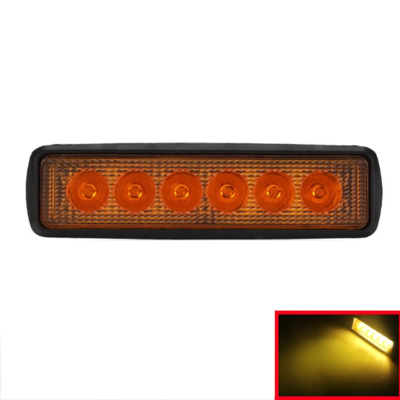18W 6Led Bright Light Spot Work Bar Driving Fog Offroad Truck Car Lamp Yellow