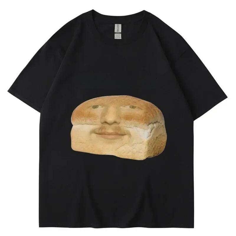 Funny Bread Pattern Print T-shirts Humor Creativity Short Sleeve Casual Men's and Women's Unisex T-shirts