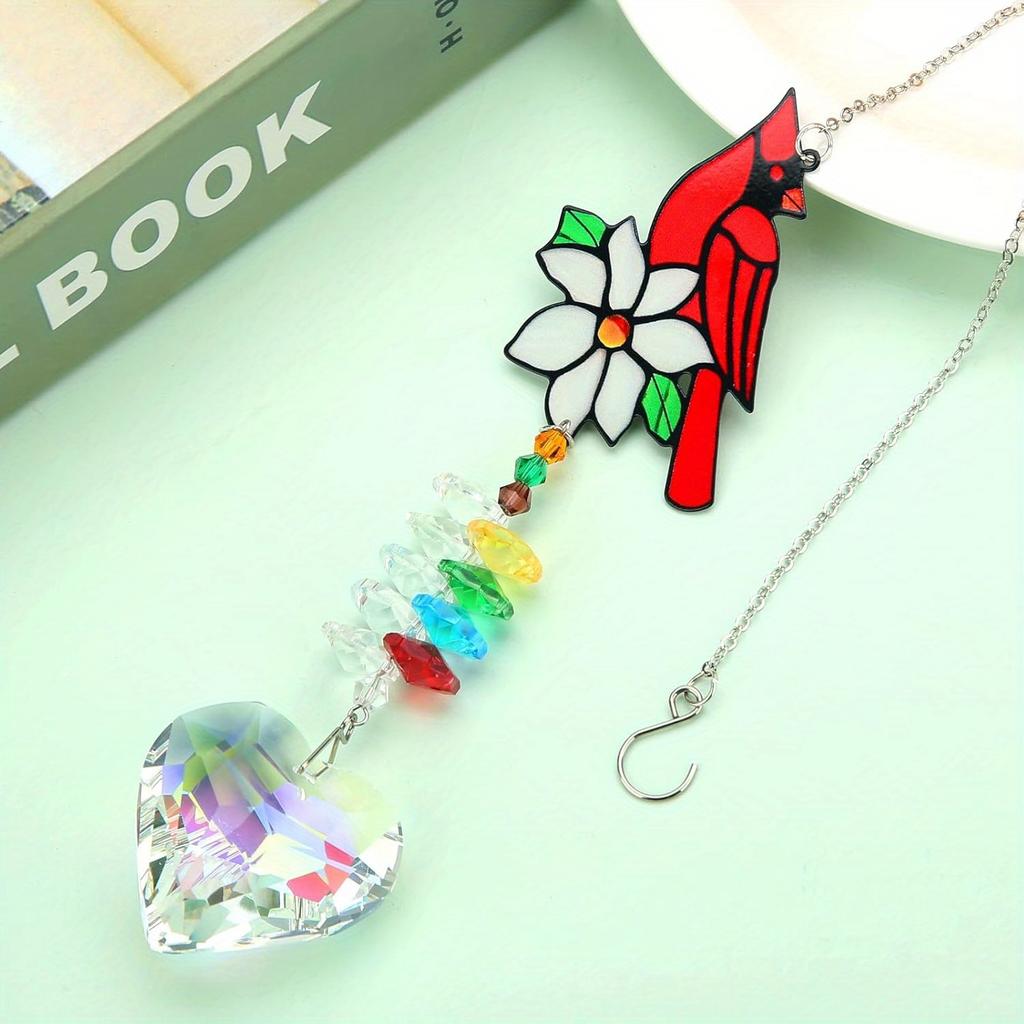 1ks Červenka obecná lapač slunce Křišťálový lapač krystalů Okenní závěs Barevné ozdoby Vhodné jako dárky pro přátele, rodinu a páry