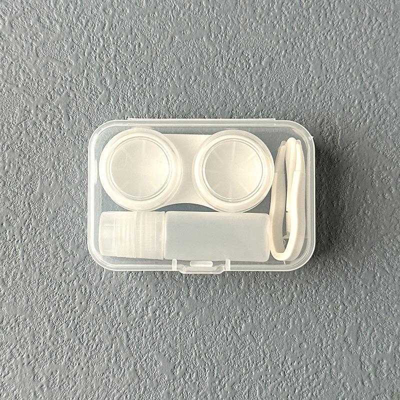 Ins Minimalist Transparent Contact Lens Box Women Travel Colored Contacts Companion Box Contact Lenses Case with Tweezers