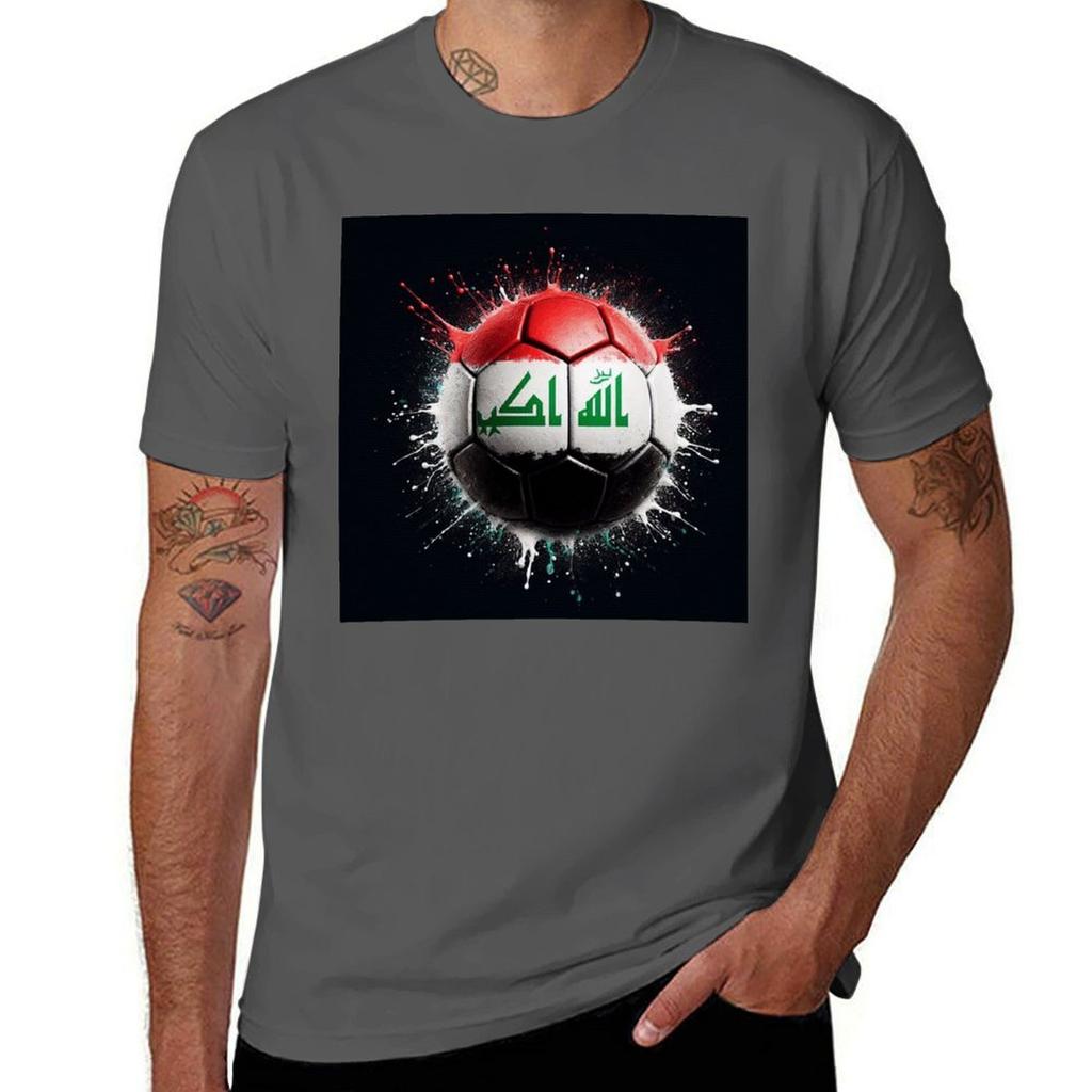 Iraq Football Tshirt Casual Basic Short Sleeve Tshirt