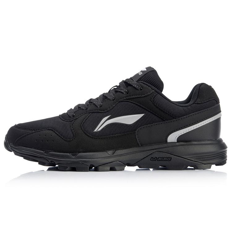 New LiNing Gundam Cushioning Slip Resistant And Abrasion Resistant Low Top Long Distance Running Shoes Men's Standard Black ARDL003-6
