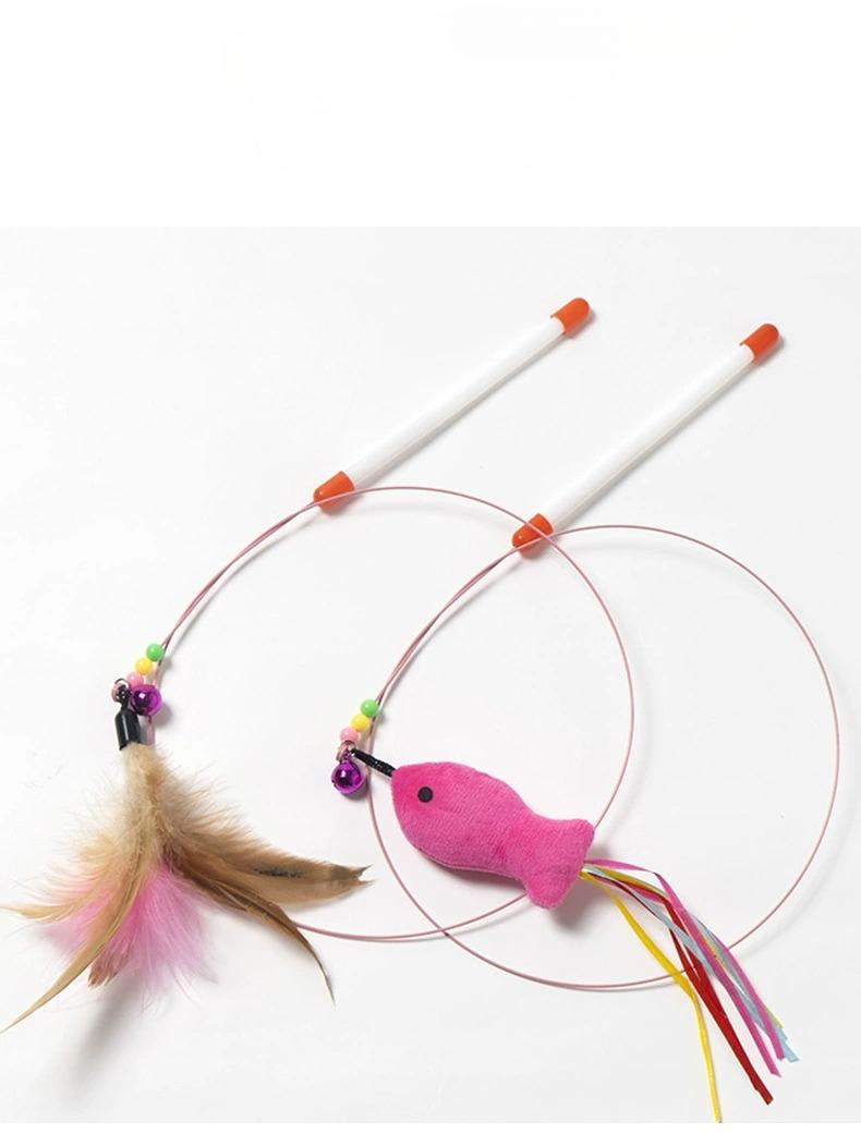 

2 Pack Cat Toys Interactive Cat Stick Playing Kitten Playing Teaser Wand Toy Feather Wand Pet Supplies