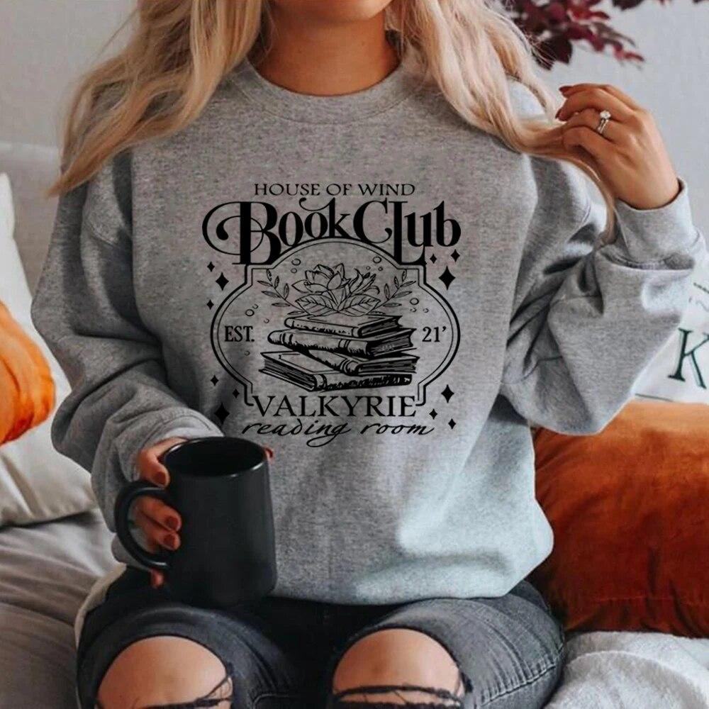 House of Wind Library Velaris Sweatshirt Acotar Book Club Sweater Night Court SJM Throne of Glass Sweatshirt Long Sleeve Pullovers