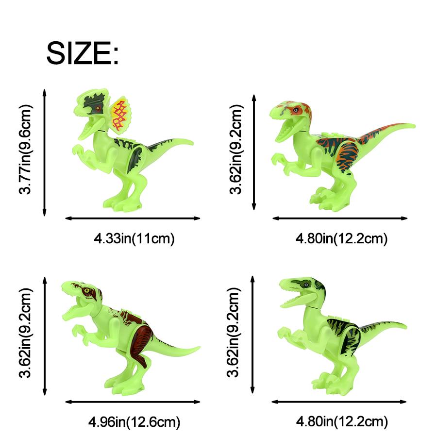 Świecące zabawki dinozaurów dla dzieci jurajski tyranozaur świecące w ciemności klocki zabawki edukacyjne prezent dekoracja wnętrz