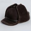 High Quality  Winter Leather Hat Men Fur  Warm Thick Earflaps Bomber Hats Men's Baseball Cap Russian Hat