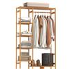 Clothes Rack Coat Rack With Clothes Rail Shoe Shelf Rack Wardrobe Made Of Natural Bamboo Wood