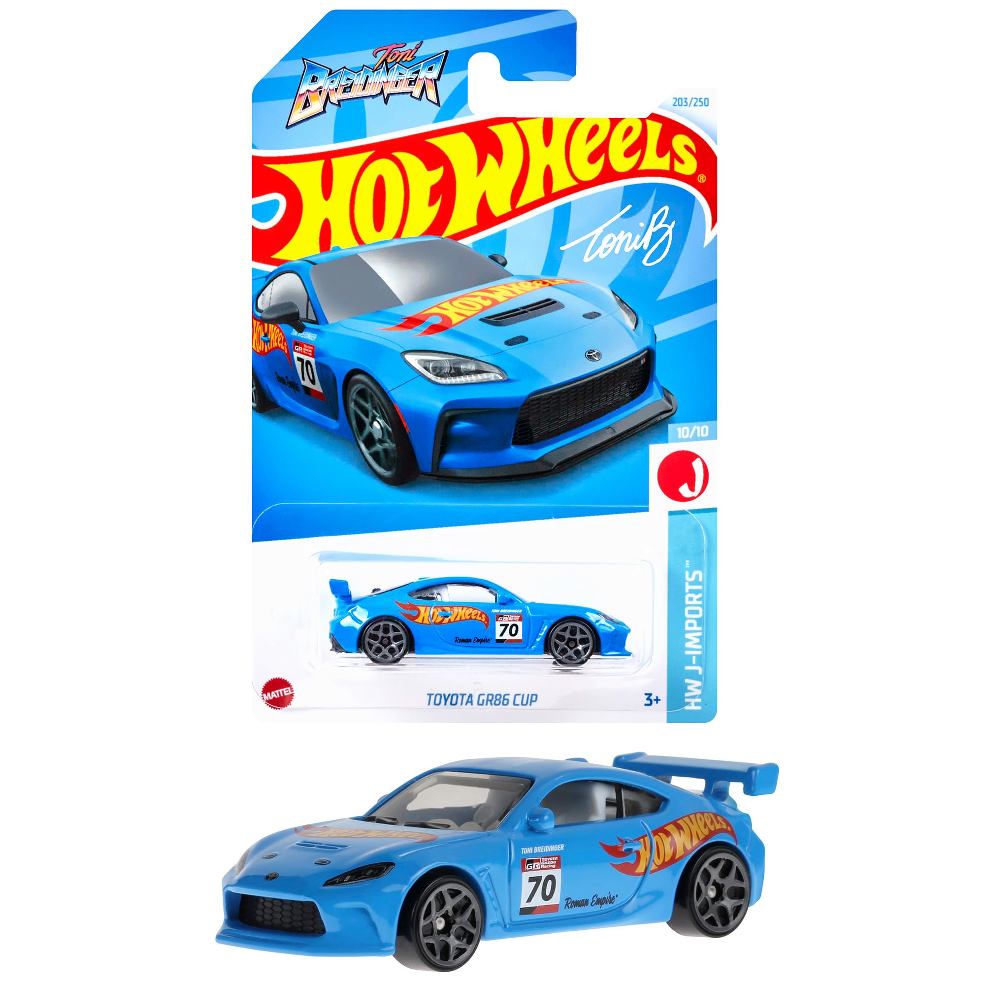 

Hot Wheels Базовая машинка Toyota GR86 Cup Vehicle Игрушечная мини-машинка для детей от 3 лет, синяя, HXR12