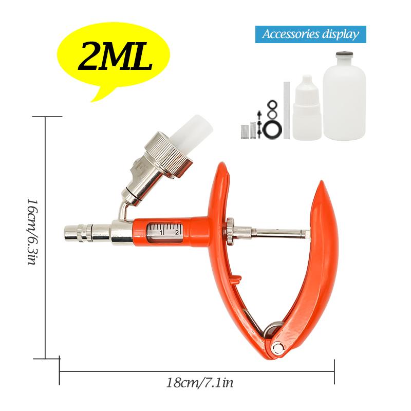 2ml/5ml High Precision Continuous Syringe Automatic Injection Pig Chicken Sheep Syringe Vaccine Syringe Veterinary Equipme