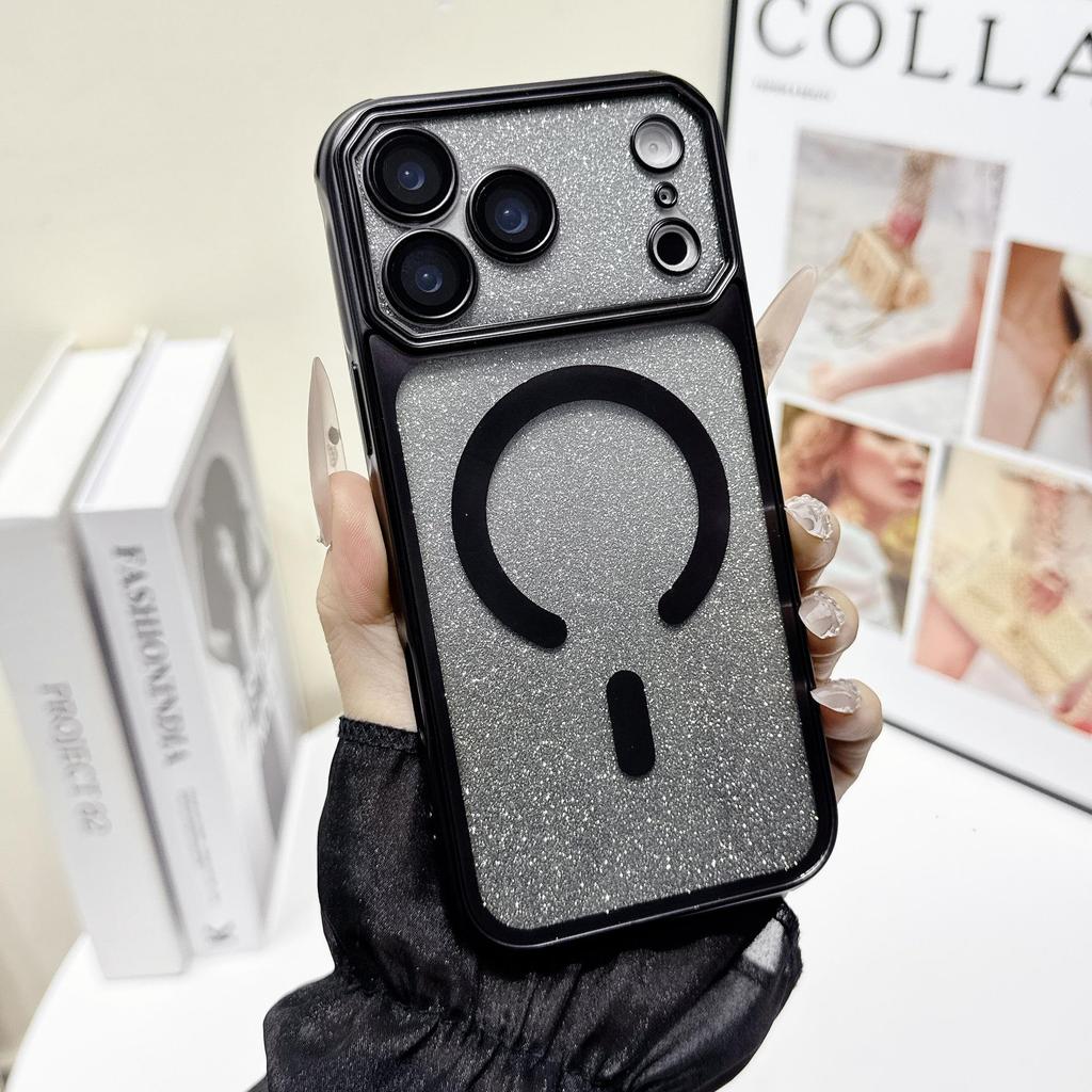 iPhone 16 Pro Max Glitter Gradient Magnetic TPU Case for Large Window Apple 17 Series